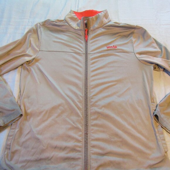Mens Vtg Wendys Barco Full Zip Uniform Jacket Sz L Gray - Picture 1 of 6